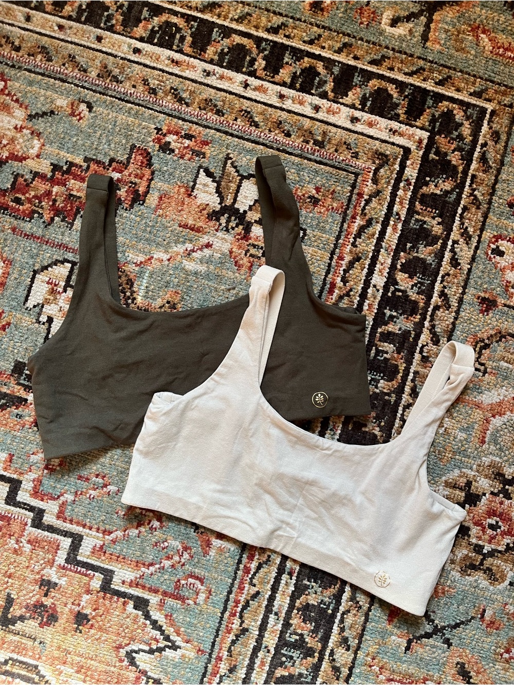 Indigo Luna Boxy Crops in Pearl & Forest